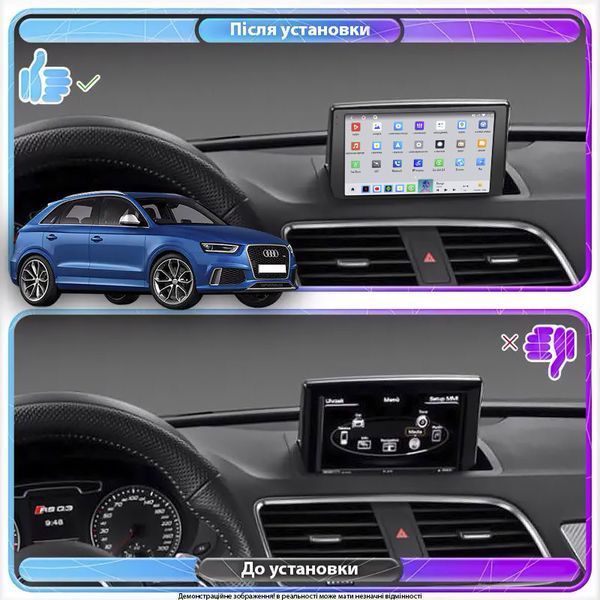 Штатная магнитола Lesko для Audi RS Q3 I (8U) 2013-2015 экран 9" 4/64 QLED CarPlay 4G Wi-Fi GPS 360 Prime 10665-77391 фото