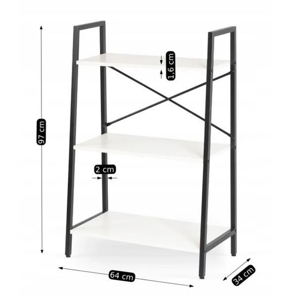 Стелаж лофт 97х64х31 см MEBEL ELITE VIOR, дуб/чорний ME.VIOR/B/CZ/REG фото