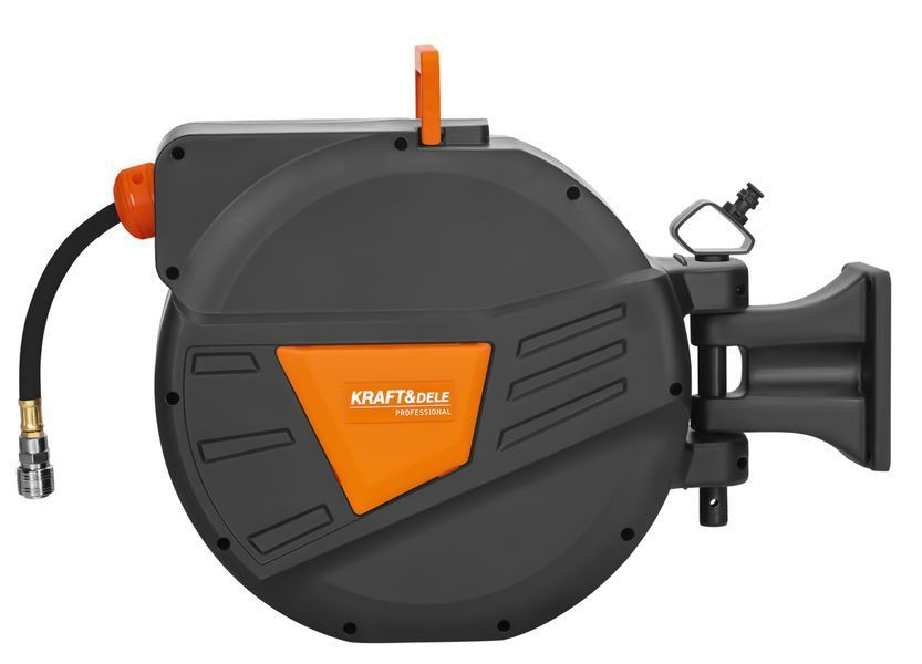Висувний пневматичний шланг Kraft&Dele KD2159 20+2 м, 1/4", автоматична котушка для компресора та пневмоінструменту KD2159 фото