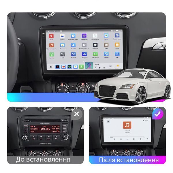 Штатная магнитола Lesko для Audi TT II (8J) 2006-2010 экран 9" 4/64 QLED CarPlay 4G Wi-Fi GPS 360 Prime 9356-77403 фото