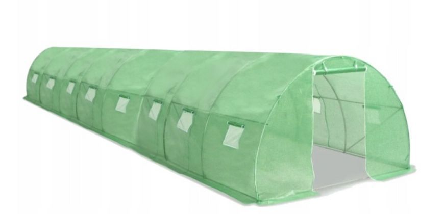Садова плівка для теплиці 24м2 3x8x2m FT-3X8X2-Z з двома входами зелена армована 140 г/м&sup2; з UV‑фільтром FT-3X8X2-Z фото