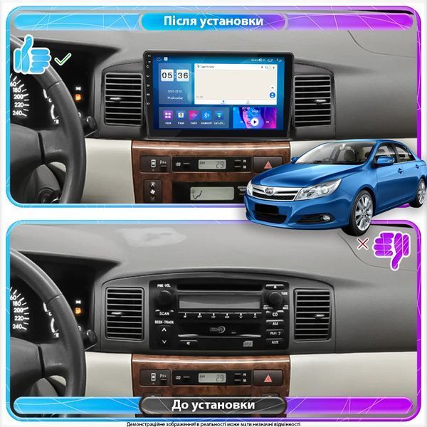 Штатна магнітола Lesko для BYD F3 II 2012-2018 екран 9" 4/64 Gb CarPlay 4G Wi-Fi GPS Prime 11385-61051 фото