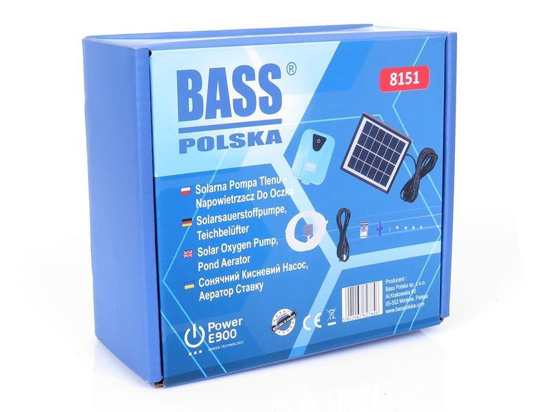 Сонячний кислородний насос для аерації води в ставку та водоймі Bass Polska 8151 8151 фото