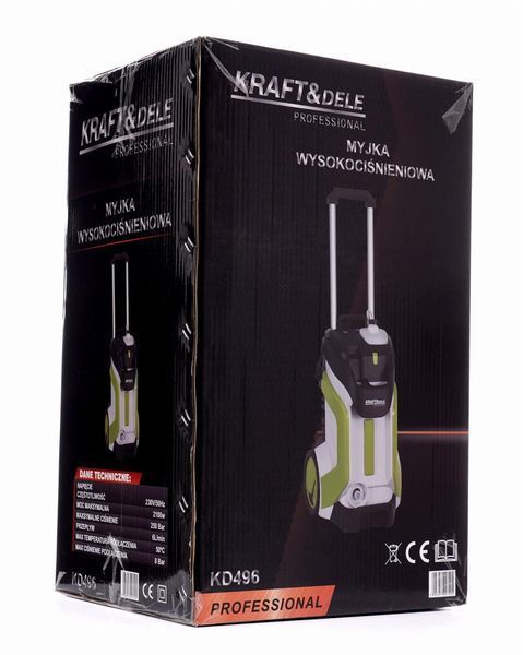 Мийка високого тиску 250 бар 2100W Kraft&Dele KD496 для миття автомобілів, фасадів, терас, садових меблів та іншого KD496 фото