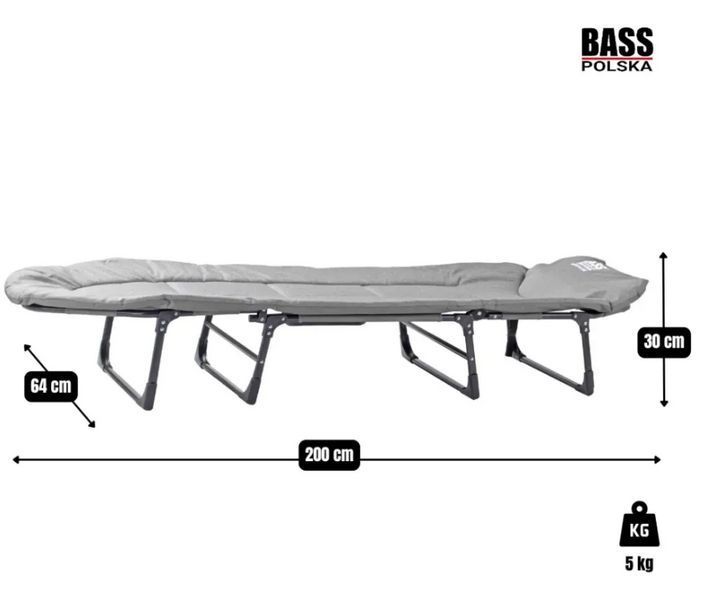 Туристичне розкладне ліжко міцне до 165 кг Bass Polska BH 31008 для польових умов і туризму BH31008 фото