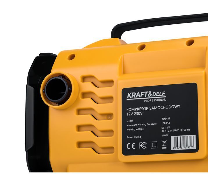 Компресор автомобільний 12/230V з ліхтарем Kraft&Dele KD3441 KD3441 фото