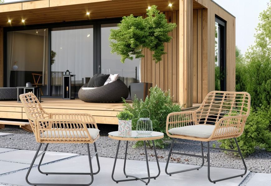 Комплект садових меблів для саду ,тераси та балкону GardenLine ABI3408 стіл та два крісла ABI3408 фото
