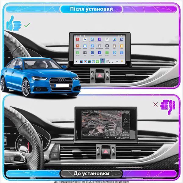 Штатна мультимедійна система Lesko для Audi Q3 I (8U) 2011-2014 екран 9" 4/64 QLED CarPlay 4G Wi-Fi GPS 360 Prime 10005-77381 фото