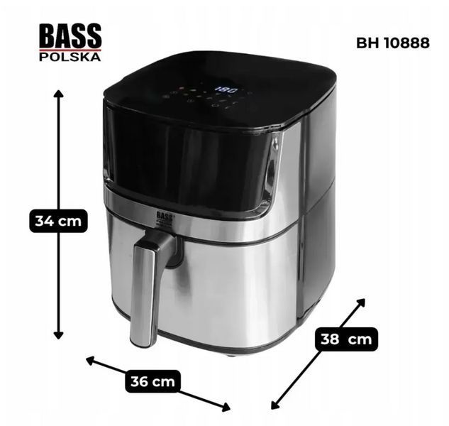 Аерофритюрниця та мультипіч Bass Polska BH 10888, 2000 Вт, 6,5 л з верхнім віконцем BH10888 фото